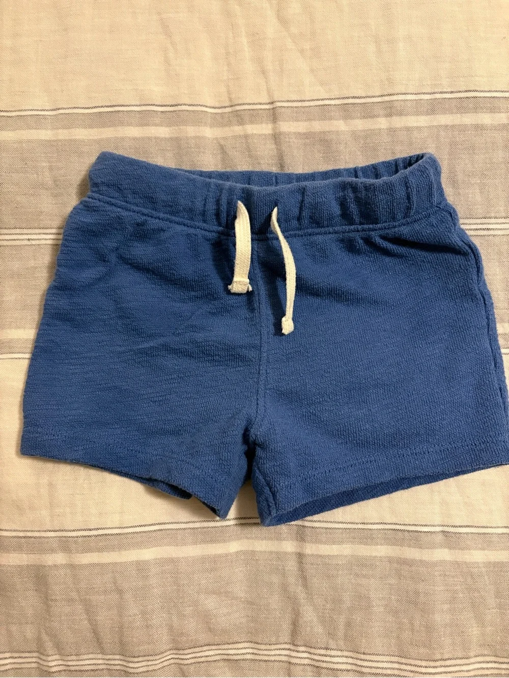 Old Navy 6-12M Stripe Tee & Blue Shorts Matching Set - Aqua & Navy